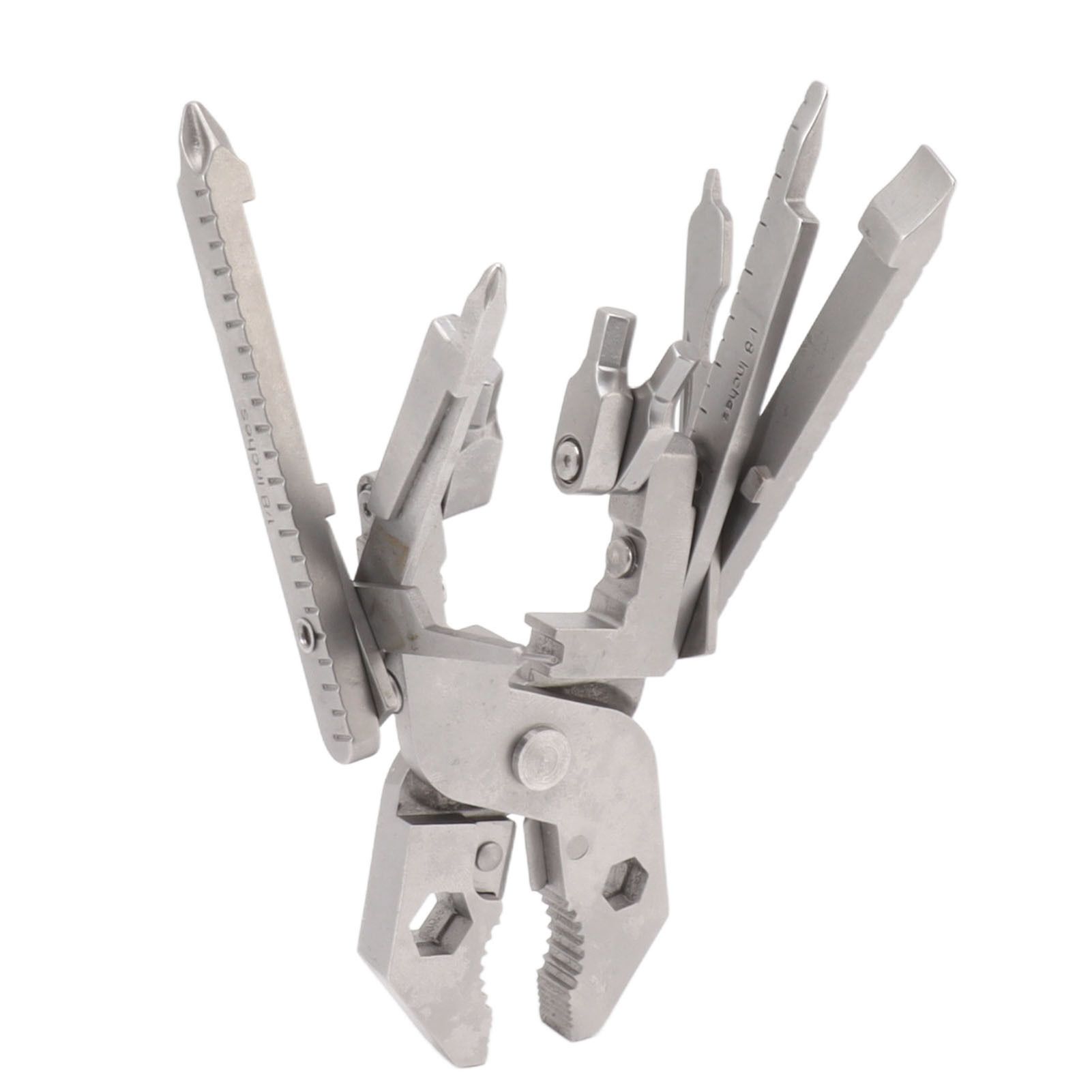 1PC Durable 12-in-1 Stainless Steel Multitool Pliers, Manual Multi Tool with Screwdriver, Wire Stripper, Needle, Wrench, and More - No Electricity Required