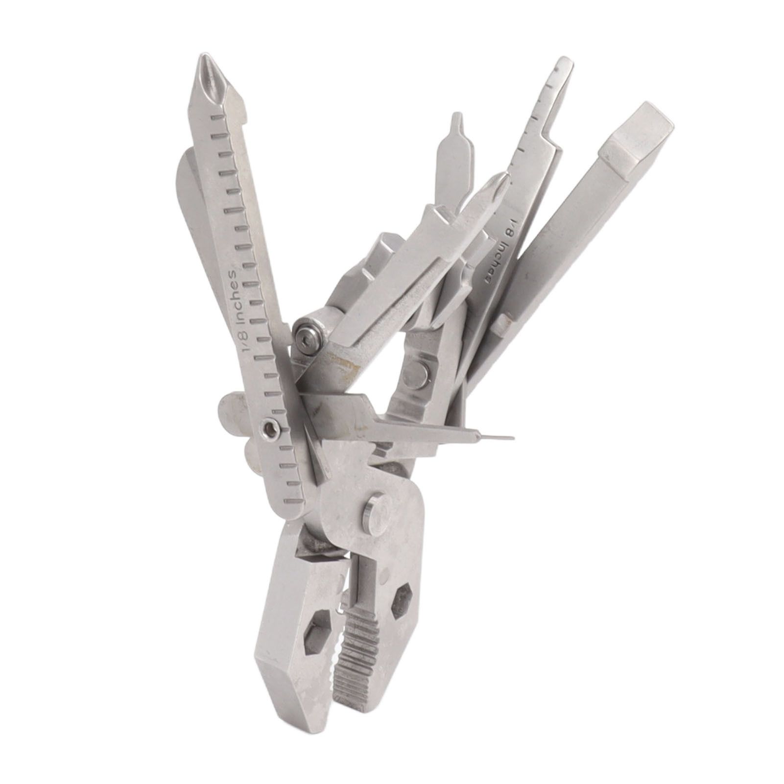 1PC Durable 12-in-1 Stainless Steel Multitool Pliers, Manual Multi Tool with Screwdriver, Wire Stripper, Needle, Wrench, and More - No Electricity Required