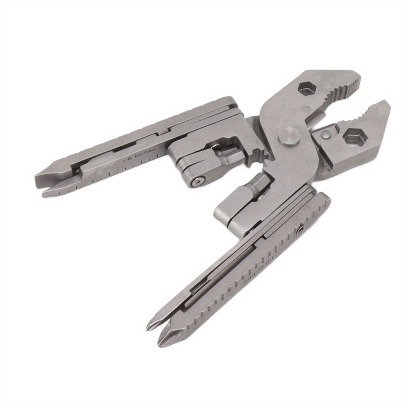 1PC Durable 12-in-1 Stainless Steel Multitool Pliers, Manual Multi Tool with Screwdriver, Wire Stripper, Needle, Wrench, and More - No Electricity Required