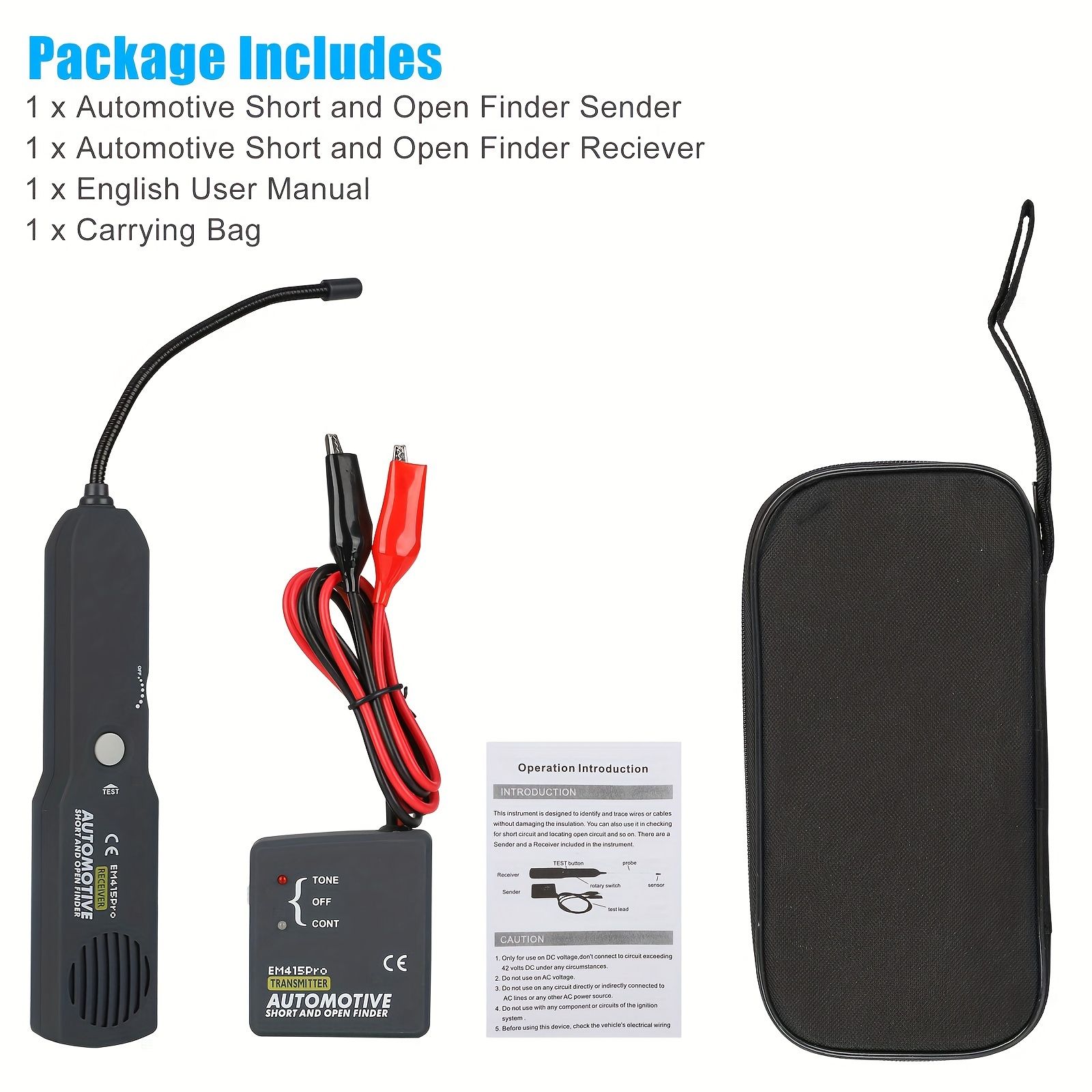 EM415PRO Automotive Tester, Car Wire Tracker Tool, Automotive Short Open Finder, DC 6-42V Repair Tester Tool