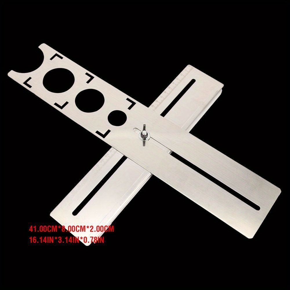 Stainless Steel Tile Hole Locator Ruler Universal Drill Punch Measuring Tool