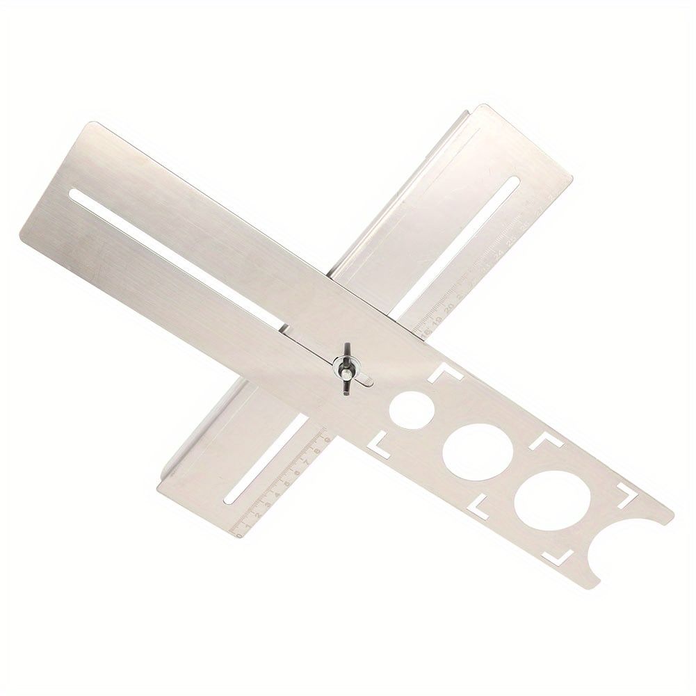 Stainless Steel Tile Hole Locator Ruler Universal Drill Punch Measuring Tool