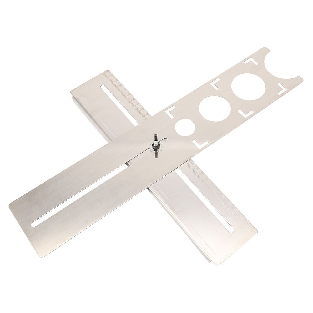 Stainless Steel Tile Hole Locator Ruler Universal Drill Punch Measuring Tool