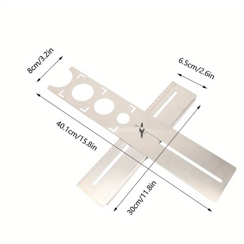 Stainless Steel Tile Hole Locator Ruler Universal Drill Punch Measuring Tool
