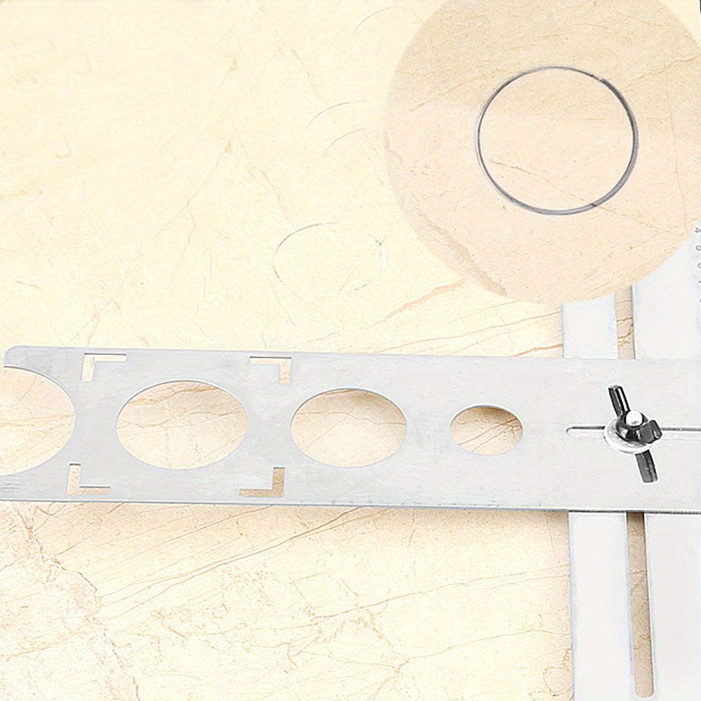 Stainless Steel Tile Hole Locator Ruler Universal Drill Punch Measuring Tool