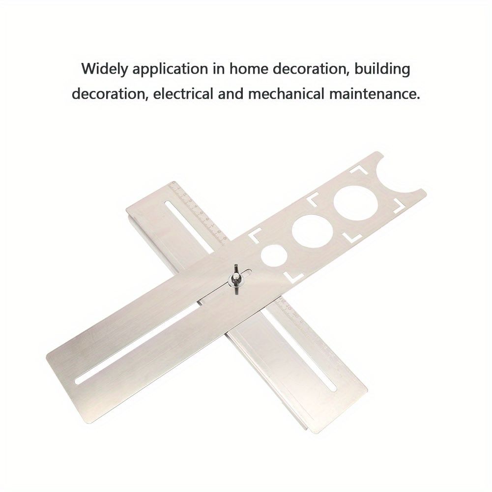 Stainless Steel Tile Hole Locator Ruler Universal Drill Punch Measuring Tool