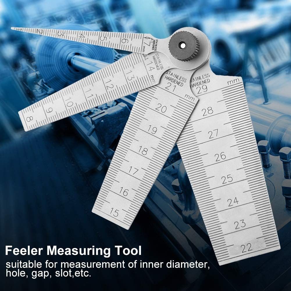 Stainless Steel Welding Taper Feeler Gauge Rulers Hole Inspection Tool Set, Graduation Clearly Marked, Small Size Easy to Carry, Widely Used for Measuring Inner Diameter
