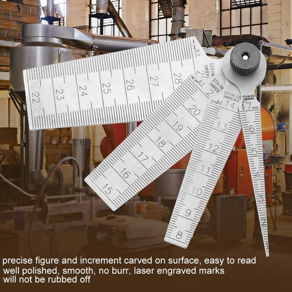 Stainless Steel Welding Taper Feeler Gauge Rulers Hole Inspection Tool Set, Graduation Clearly Marked, Small Size Easy to Carry, Widely Used for Measuring Inner Diameter
