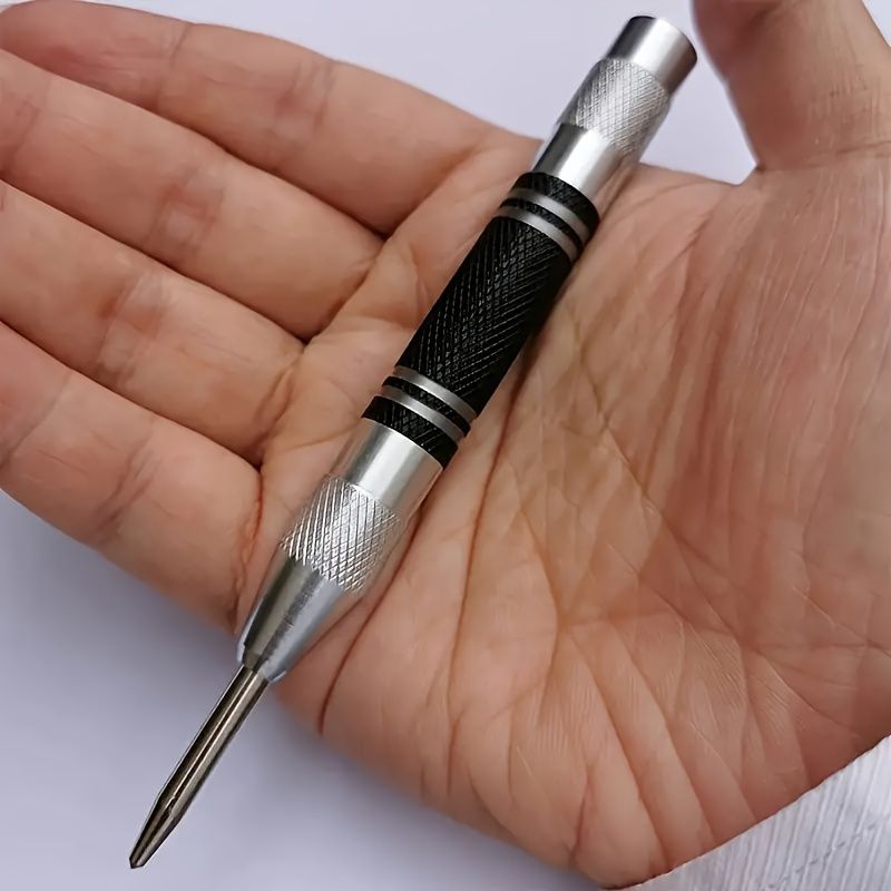 1pc/2pcs ProCraft High-Carbon Steel Automatic Center Punch Set - Adjustable Tension & Spring-Loaded Design for Metal, Wood, Glass, Plastic - Durable & Precise Centering Tool for DIY & Professional Use