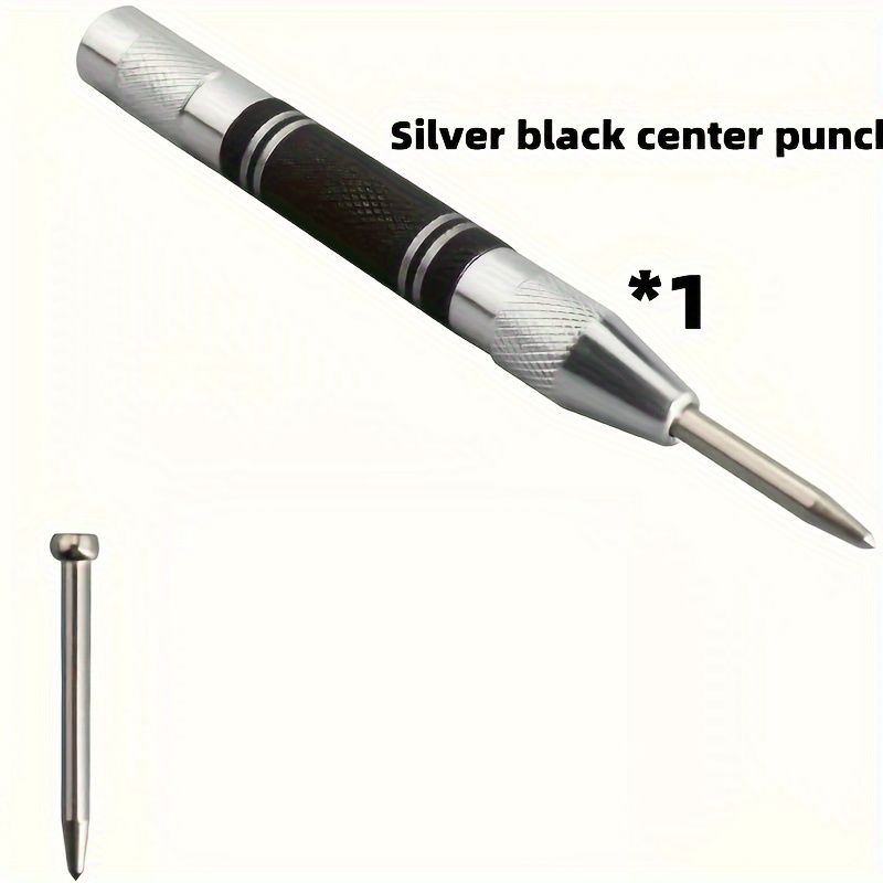 1pc/2pcs ProCraft High-Carbon Steel Automatic Center Punch Set - Adjustable Tension & Spring-Loaded Design for Metal, Wood, Glass, Plastic - Durable & Precise Centering Tool for DIY & Professional Use