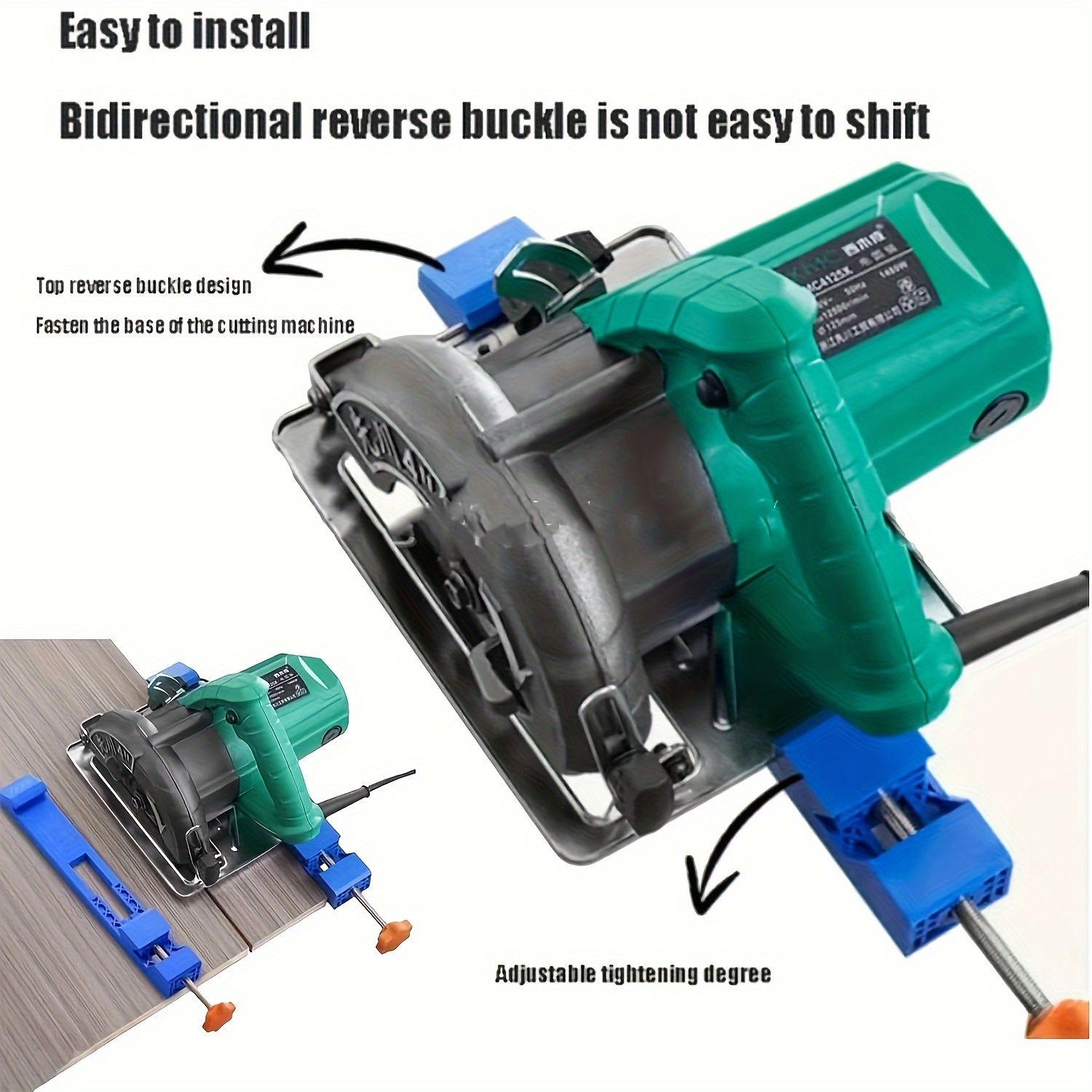 Adjustable Woodworking Guide Rail with Circular Saw & Milling Clamp for Precision Cutting - No Power Needed