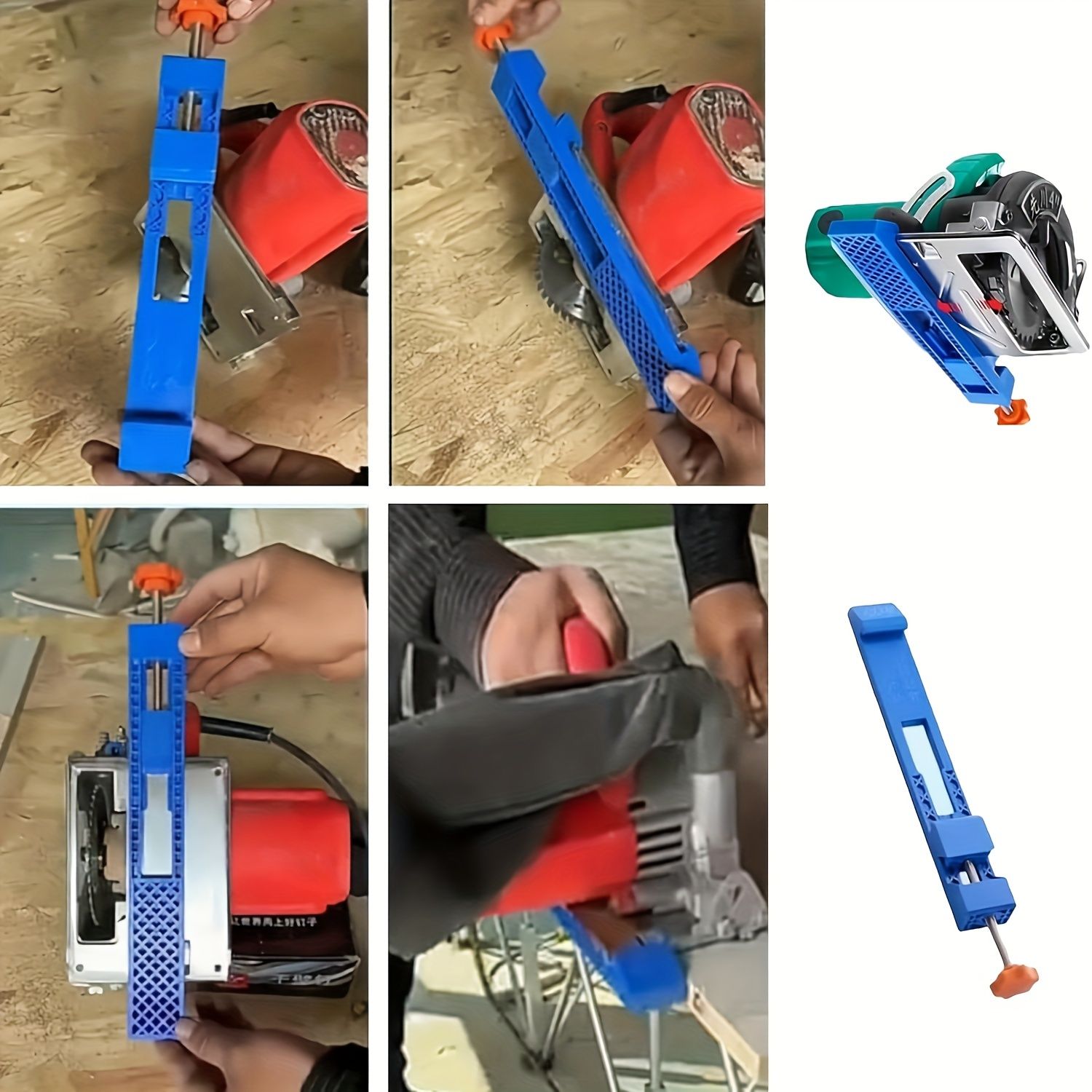 Adjustable Woodworking Guide Rail with Circular Saw & Milling Clamp for Precision Cutting - No Power Needed