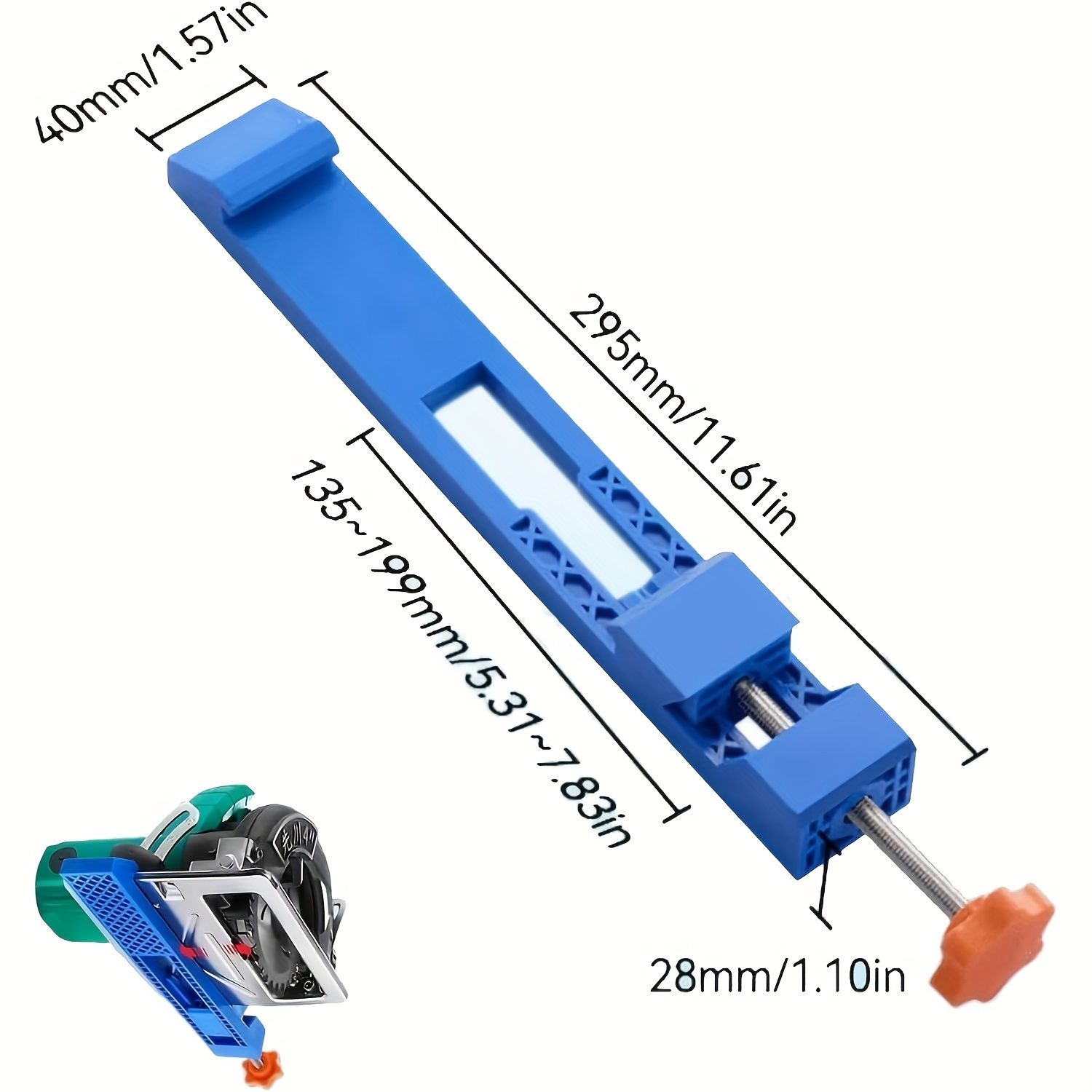 Adjustable Woodworking Guide Rail with Circular Saw & Milling Clamp for Precision Cutting - No Power Needed