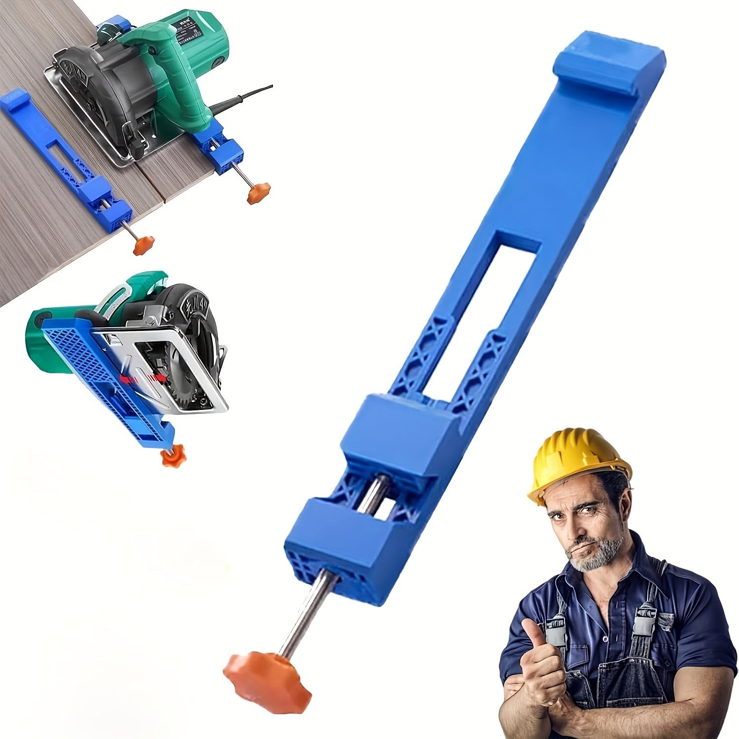 Adjustable Woodworking Guide Rail with Circular Saw & Milling Clamp for Precision Cutting - No Power Needed