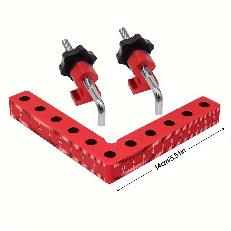 1set 90 Degree Positioning Square Alloy Right Angle Clamp, 5.5" X 5.5" (14 X 14cm) Woodworking Corner Clamp Tool For Picture Frames Boxes Cabinets Drawers