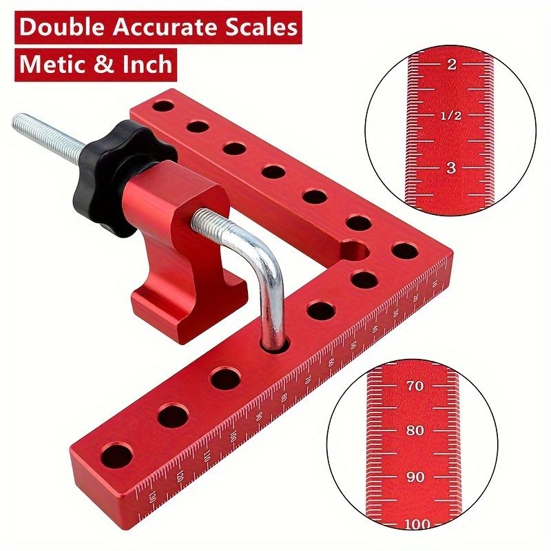 1set 90 Degree Positioning Square Alloy Right Angle Clamp, 5.5" X 5.5" (14 X 14cm) Woodworking Corner Clamp Tool For Picture Frames Boxes Cabinets Drawers