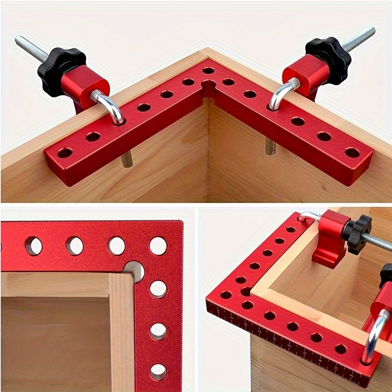 1set 90 Degree Positioning Square Alloy Right Angle Clamp, 5.5" X 5.5" (14 X 14cm) Woodworking Corner Clamp Tool For Picture Frames Boxes Cabinets Drawers