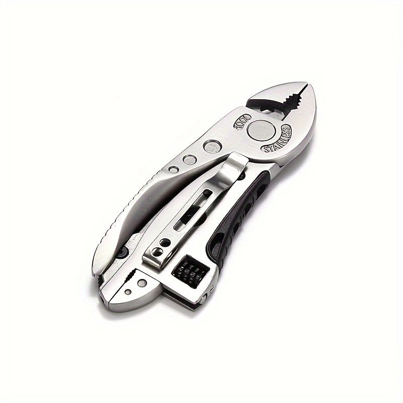 1pc Outdoor Multi-Purpose Tool Pliers, Mini Multi-Purpose Pliers Tool Kit, Stainless Steel Multi-Purpose Tool Pliers, Adjustable Pocket Pliers, Multi-Tool Lightweight Folding Tool, With S2 Batch Head