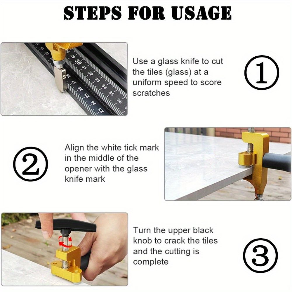 Tile Cutter Hand Tool, 2 in 1 Glass Tile Cutter Breaking Pliers, Manual Tile Cutter with 3 Tungsten Steel Blade, Mirror Cutting Tool for Home DIY Cutting Glass Tile Glazed Ceramic
