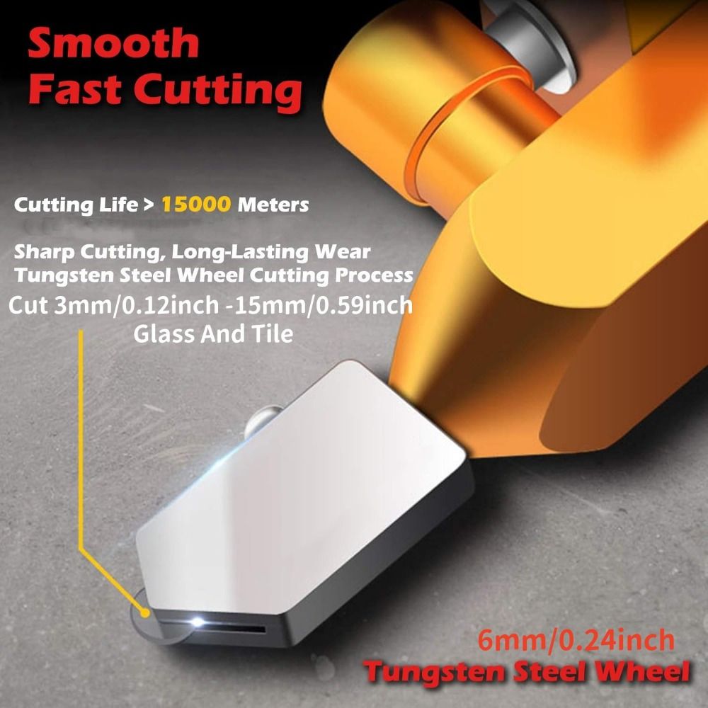 Tile Cutter Hand Tool, 2 in 1 Glass Tile Cutter Breaking Pliers, Manual Tile Cutter with 3 Tungsten Steel Blade, Mirror Cutting Tool for Home DIY Cutting Glass Tile Glazed Ceramic