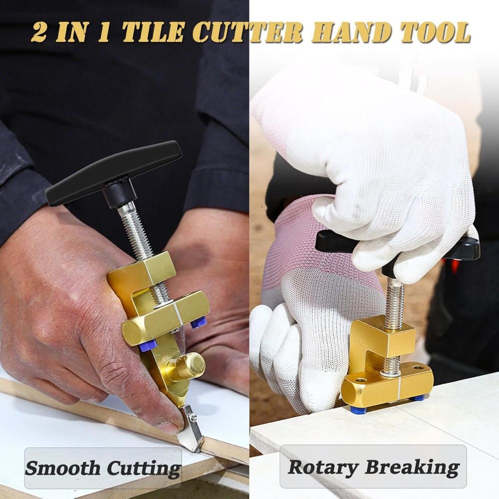 Tile Cutter Hand Tool, 2 in 1 Glass Tile Cutter Breaking Pliers, Manual Tile Cutter with 3 Tungsten Steel Blade, Mirror Cutting Tool for Home DIY Cutting Glass Tile Glazed Ceramic