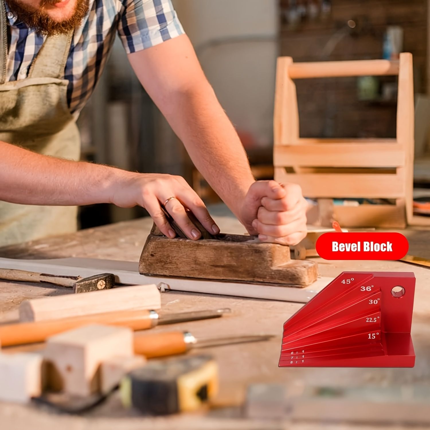 Bevel Gauge Block, Setup Blocks Height Gauge Set, Precision Setup For Router And Table Saw Accessories Woodworking, Angles For 1:6, 1:7 And 1:8 Dovetails, Miter Angles Of 15°, 22-1/2°, 30°, 36°and 45°