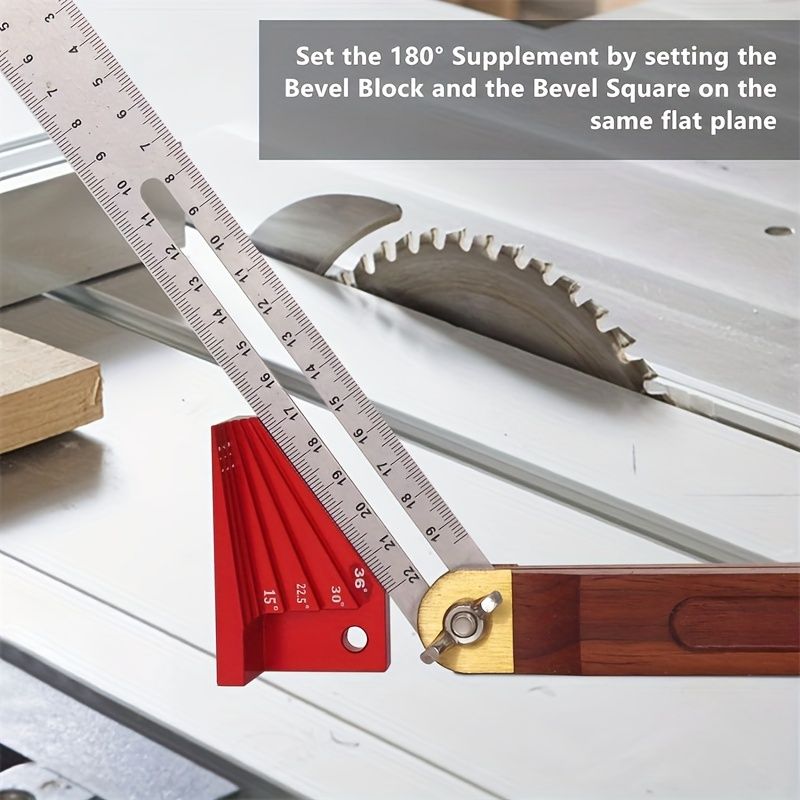 Bevel Gauge Block, Setup Blocks Height Gauge Set, Precision Setup For Router And Table Saw Accessories Woodworking, Angles For 1:6, 1:7 And 1:8 Dovetails, Miter Angles Of 15°, 22-1/2°, 30°, 36°and 45°