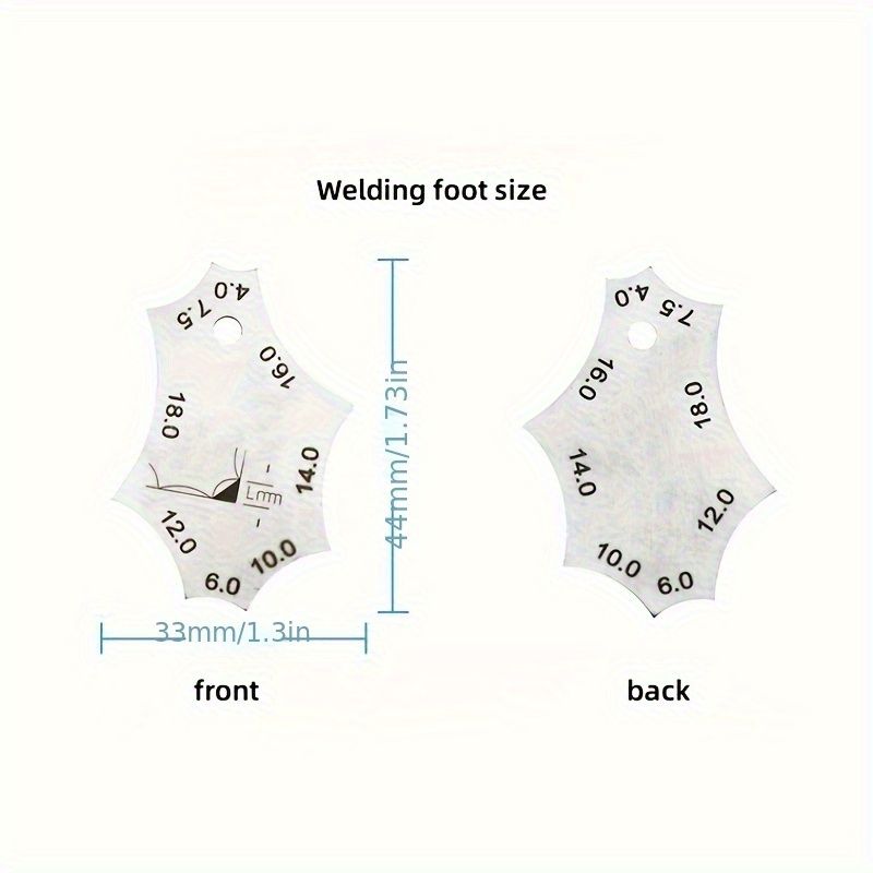 2pcs Stainless Steel Welding Gauge Set, Fillet Weld Leg Size & Thickness Measure Tool, No Battery or Electronic Components - Welding Inspection Ruler Kit