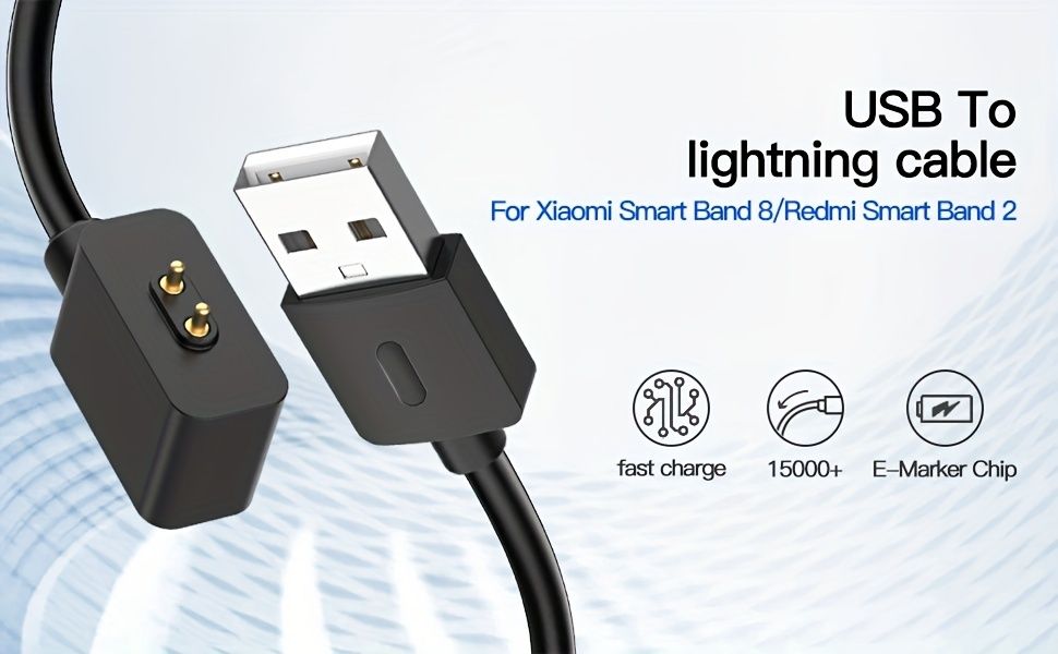 Xiaomi Mi Band 8/ Redmi Band 2 Charger Cable - Smartwatch Cables - Magnetic USB Replacement Charger Cord with Portable Charging Station Dock Accessories for Easy Power Up