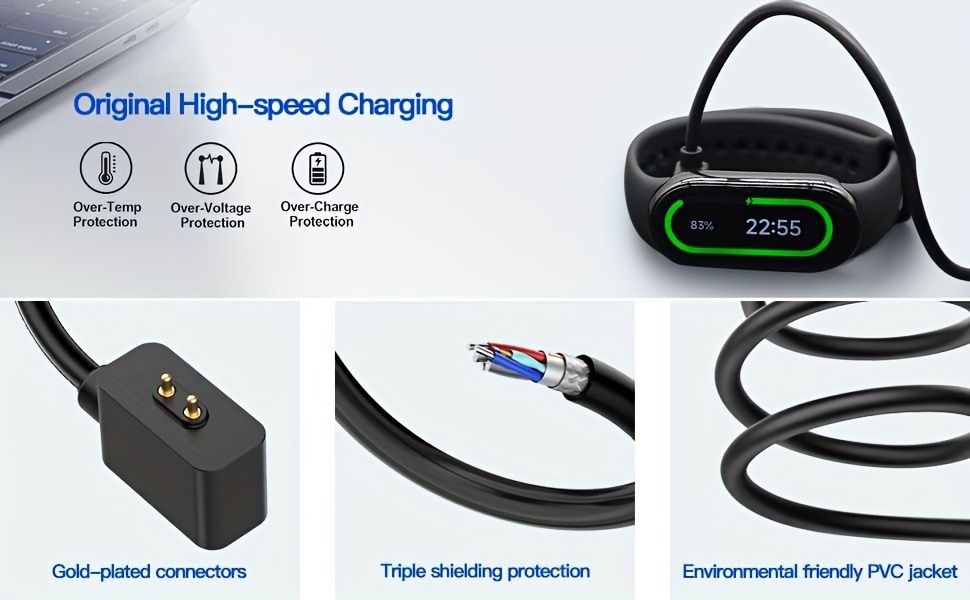 Xiaomi Mi Band 8/ Redmi Band 2 Charger Cable - Smartwatch Cables - Magnetic USB Replacement Charger Cord with Portable Charging Station Dock Accessories for Easy Power Up