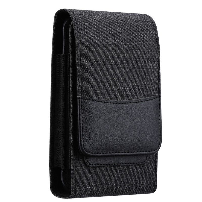 Oxford Fabric Waist Bag Phone Case for iPhone 15 Max, Samsung Flip Cover, Nylon Double-Layer Universal Protective Case