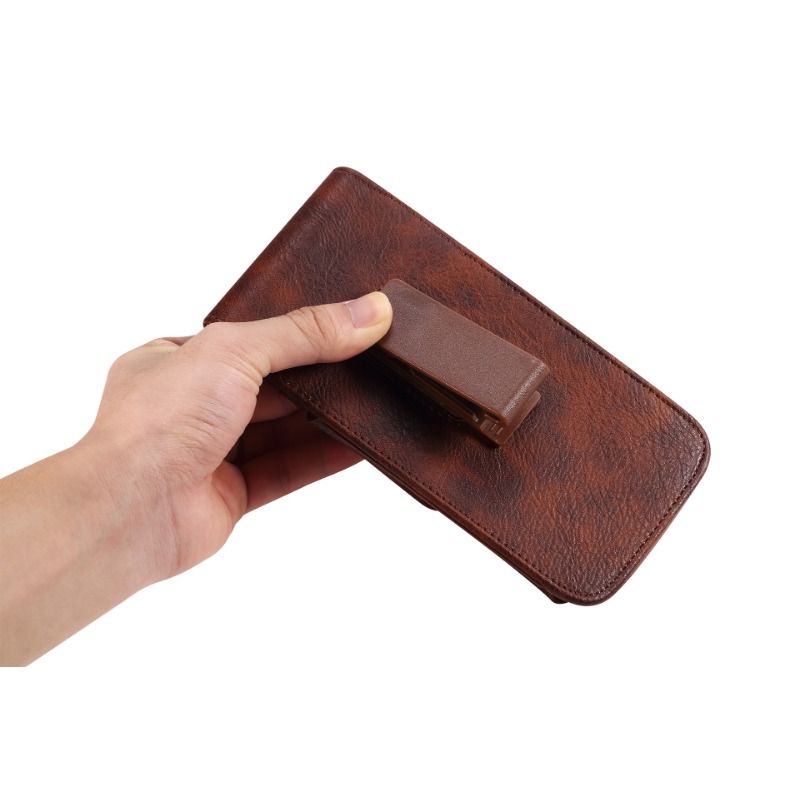 Universal 15 Series Cowhide Texture Case, XR Phone Waist Bag, XS Max Multifunctional Card Slot Leather Case, Universal Protective Case