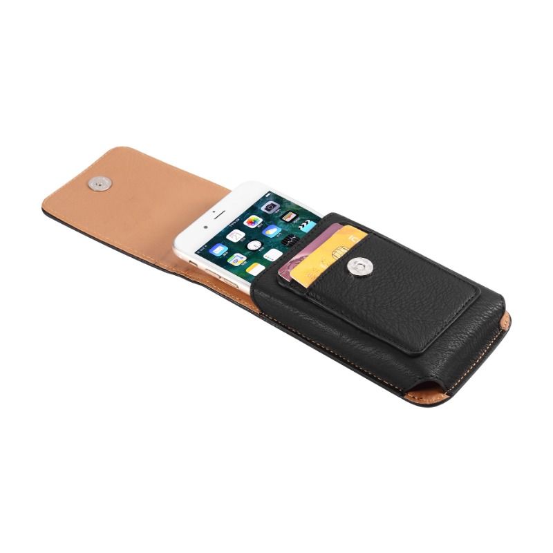 Universal 15 Series Cowhide Texture Case, XR Phone Waist Bag, XS Max Multifunctional Card Slot Leather Case, Universal Protective Case