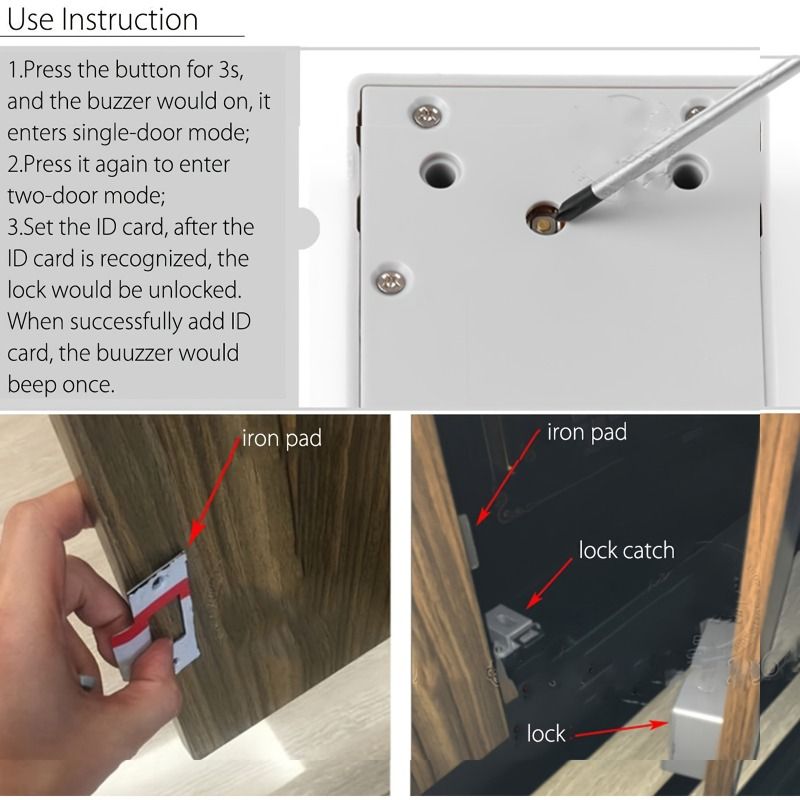 TOMSHOO Battery IC Card Sensor Cabinet Drawer Intelligent SmartLock DIY Invisible Hidde Digital Lock Without Perforate Hole