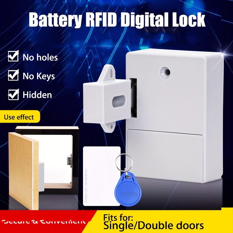 TOMSHOO Battery IC Card Sensor Cabinet Drawer Intelligent SmartLock DIY Invisible Hidde Digital Lock Without Perforate Hole