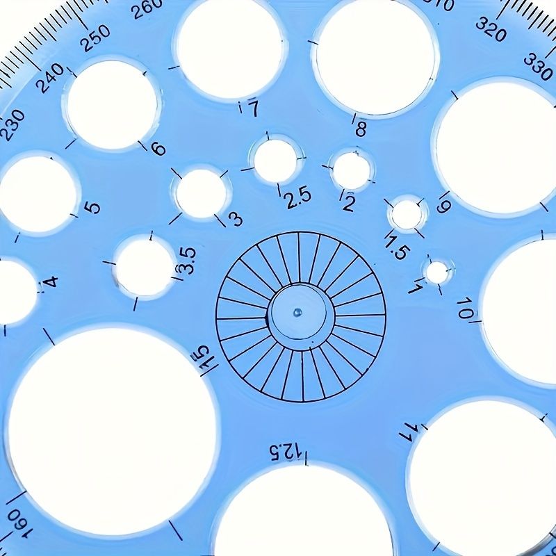 3PCTransparent 360-degree Circular Ruler Template Office Drawing Supplies (Random Color)