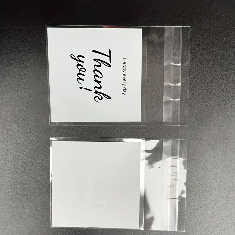Thank You Printing Small Gift Bag, Plastic Transparent Storage Bag, Happy Every Day Small Bag, Self-sealing Opp Bag Organizer, Jewelry Gift Packaging Bag