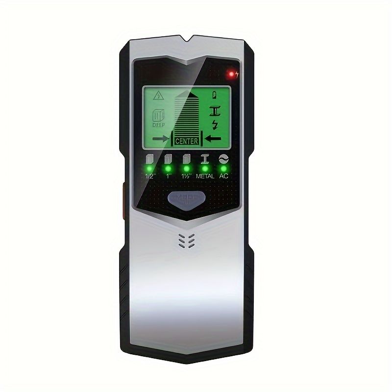 5-in-1 Wall Scanner Stud Finder with LCD Display, Electronic Stud, Metal, AC Wire & PVC Pipe Detector, ABS Material, LED Indicators, Battery Operated
