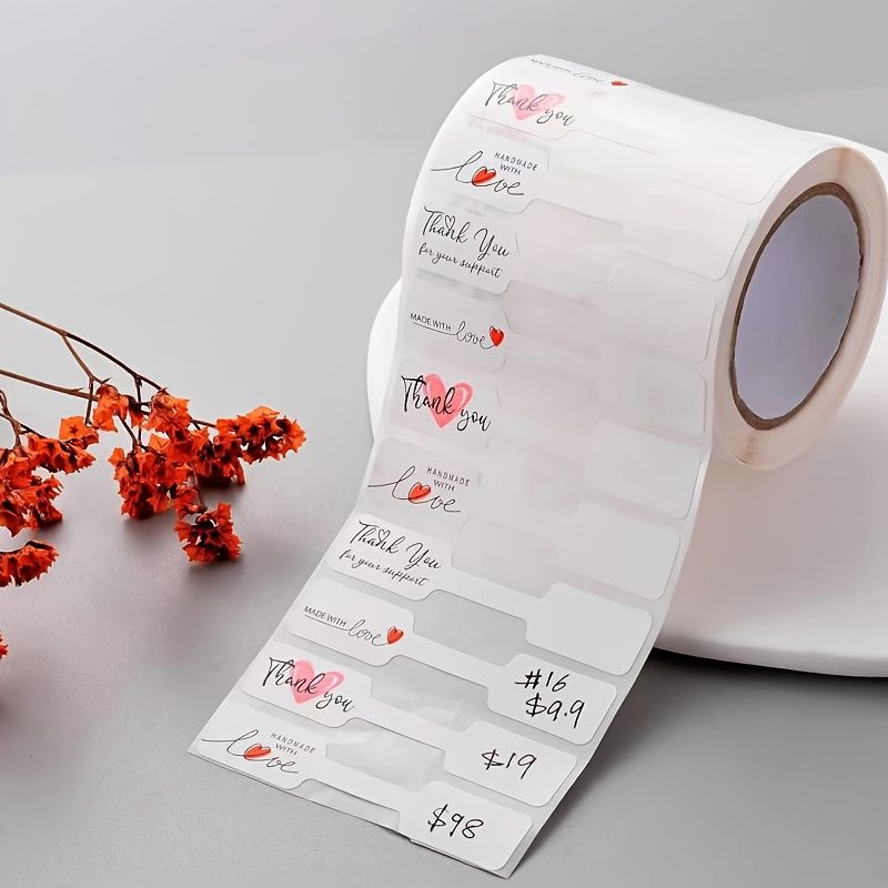500/1000pcs Jewelry Price Tag Set - 4 Unique Designs, Self-Adhesive Rectangular Labels for Necklaces, Bracelets & Rings Display