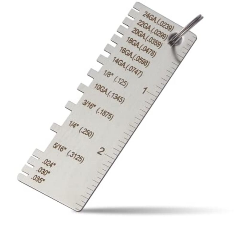 Stainless Steel Dual-Sided Round Wire Cable Sheet Gauge, Welding Thickness Gauge and Wire Measurement Tool