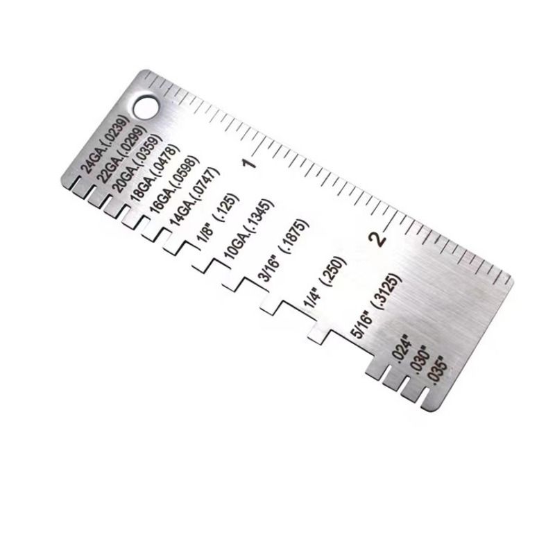 Stainless Steel Dual-Sided Round Wire Cable Sheet Gauge, Welding Thickness Gauge and Wire Measurement Tool