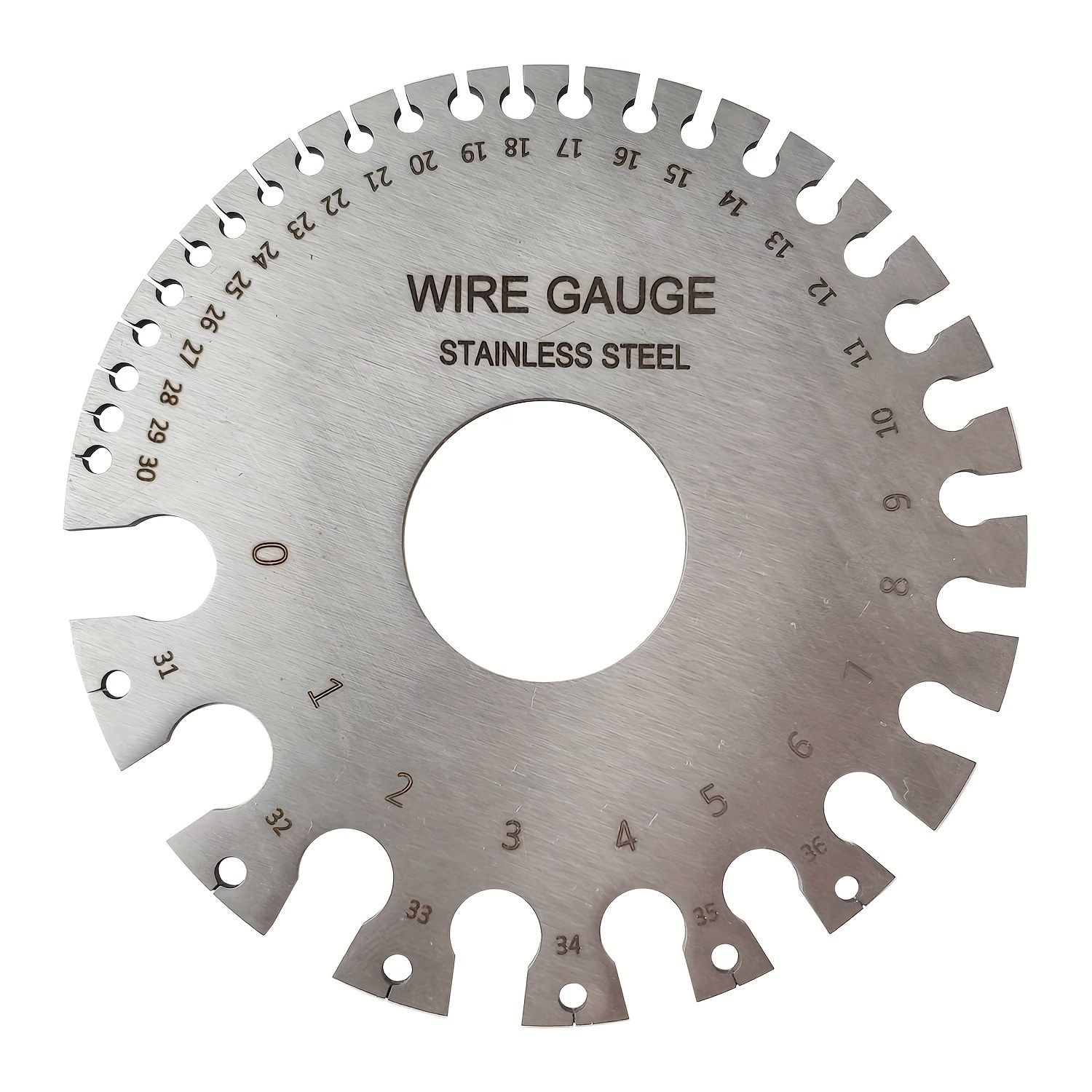 Stainless Steel Dual-Sided Round Wire Cable Sheet Gauge, Welding Thickness Gauge and Wire Measurement Tool
