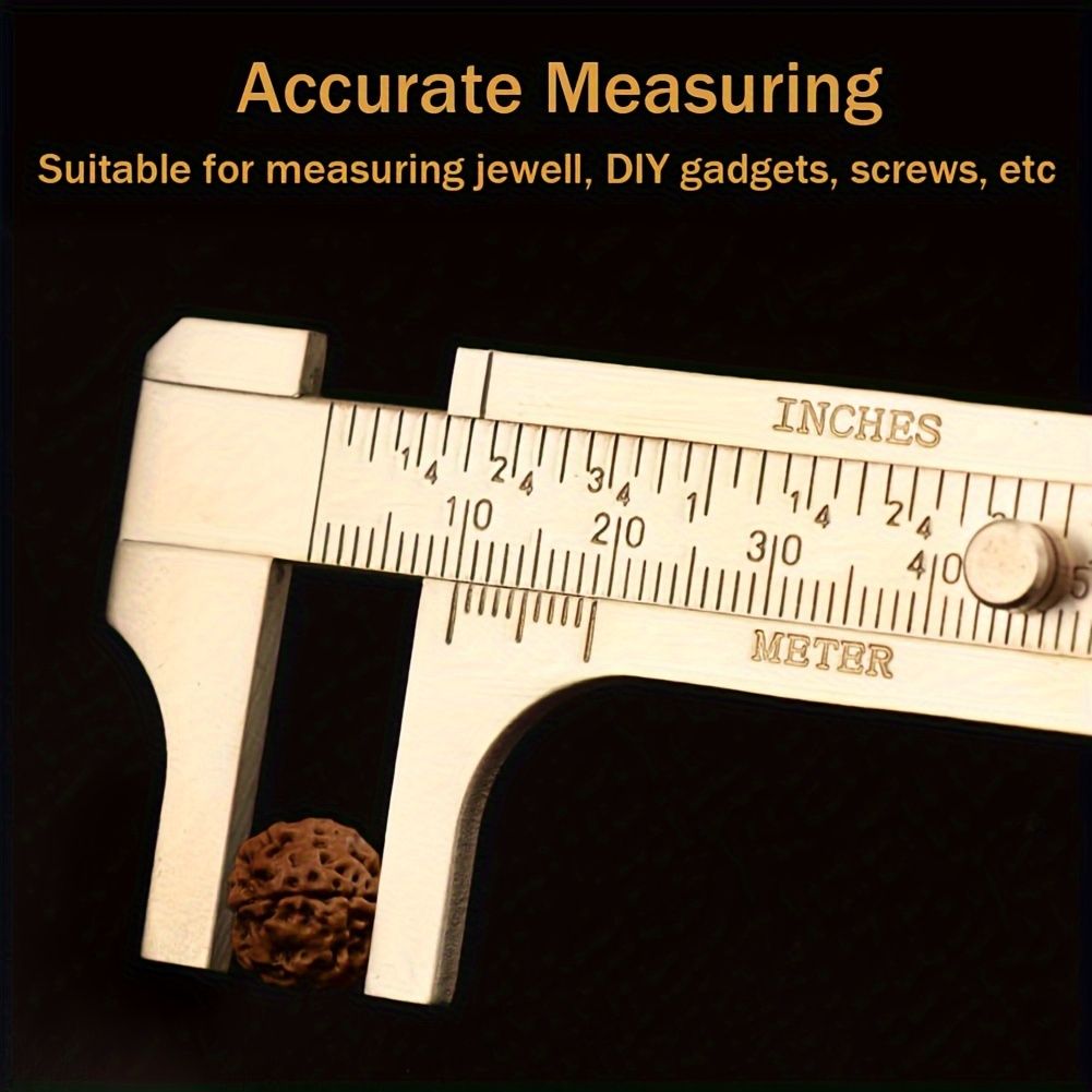 100mm High Precision Portable Mini Copper Caliper for Outdoor EDC Tool and Jewelry Measurement with Vernier Thickness Gauge