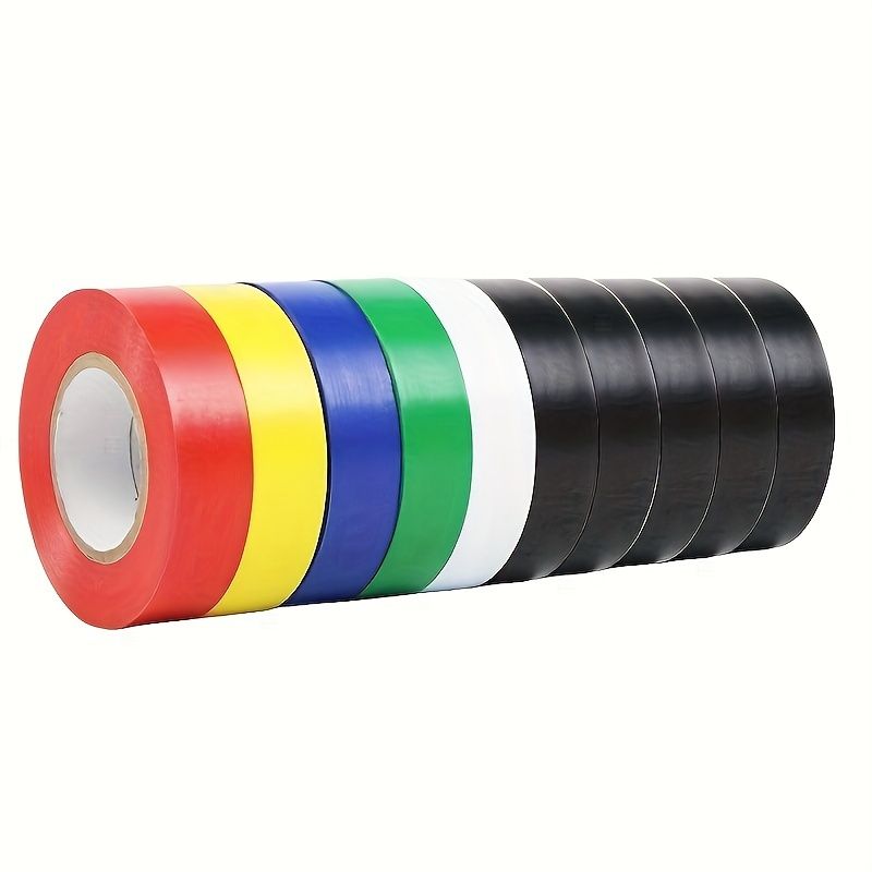 10pcs PVC Electrical Insulation Tape - Strong Adhesive, Heat & Weather Resistant, Moisture-Proof, Durable, for Wiring, Racket Grips & Home Use, Material: PVC, Ideal for Various Applications