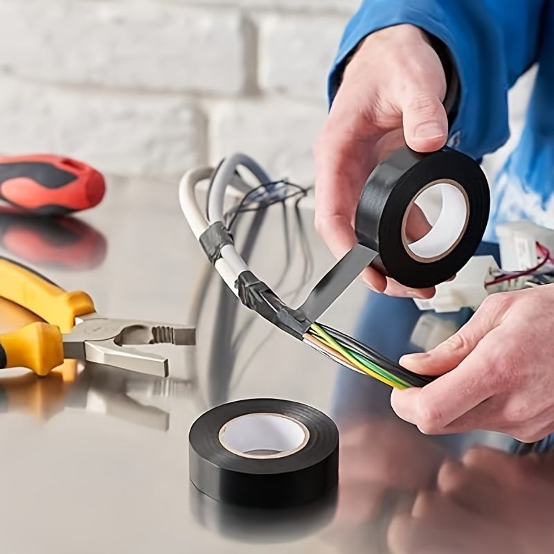 10pcs PVC Electrical Insulation Tape - Strong Adhesive, Heat & Weather Resistant, Moisture-Proof, Durable, for Wiring, Racket Grips & Home Use, Material: PVC, Ideal for Various Applications