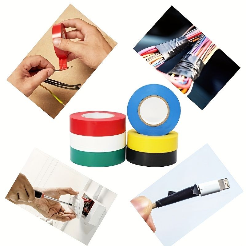 10pcs PVC Electrical Insulation Tape - Strong Adhesive, Heat & Weather Resistant, Moisture-Proof, Durable, for Wiring, Racket Grips & Home Use, Material: PVC, Ideal for Various Applications