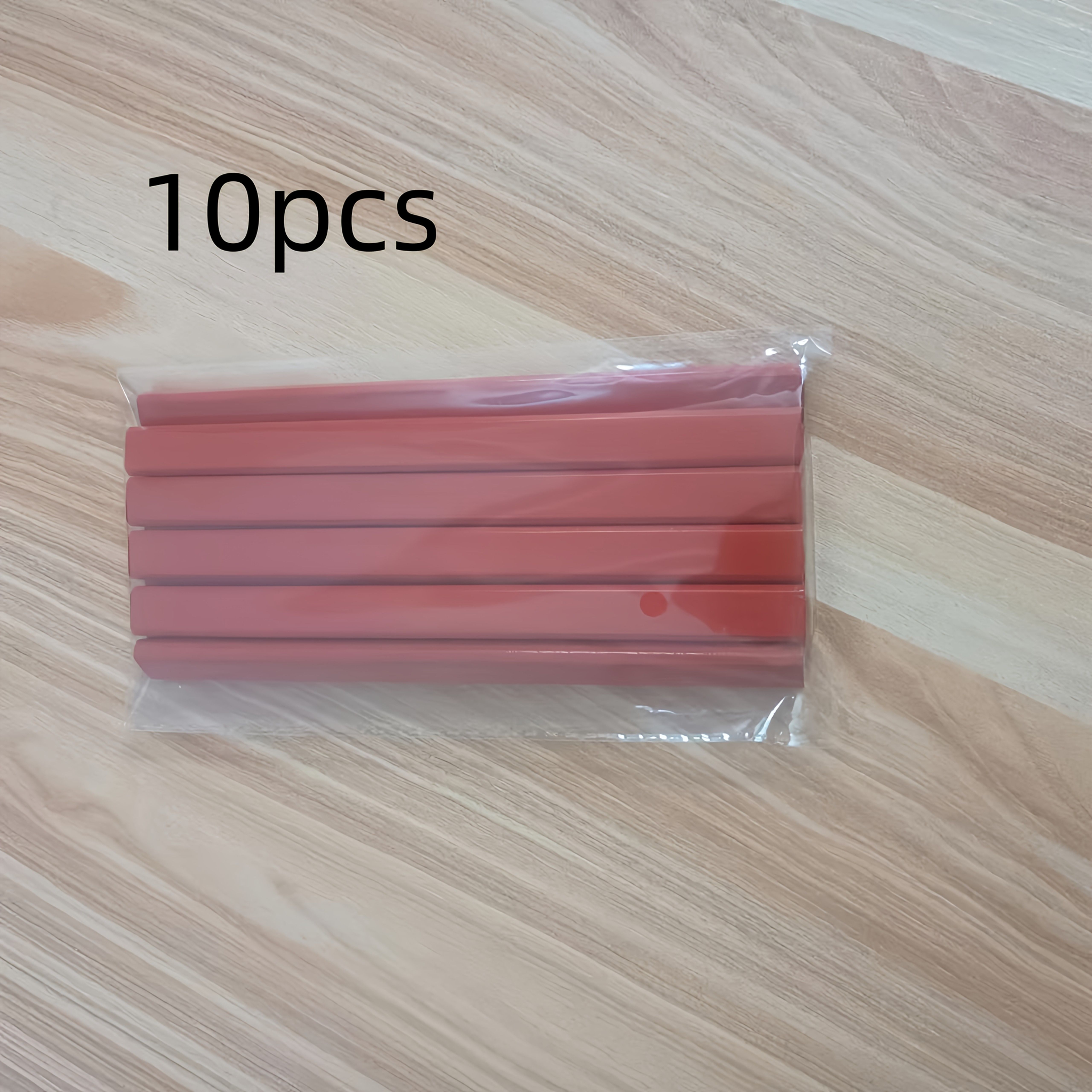 10-Pack Carpenter'S Pencils - Flat Octagonal Wooden Pencils for Woodworking, ≥2mm Wire Diameter, Durable Wood Material, Black Lead