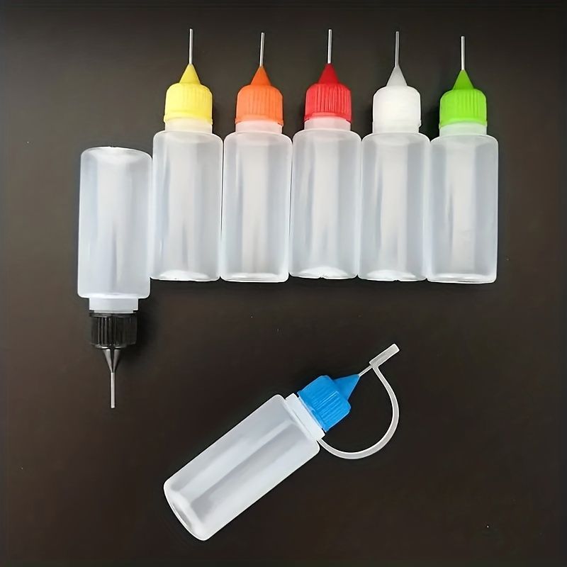 5pcs 0.34oz Squeeze Bottles with Needle Tips, PE Glue Applicator Bottles, Transparent Craft Tools for Paper Quilling, Scrapbooks, DIY Resin Craft Making, Plastic Material, Art Supplies
