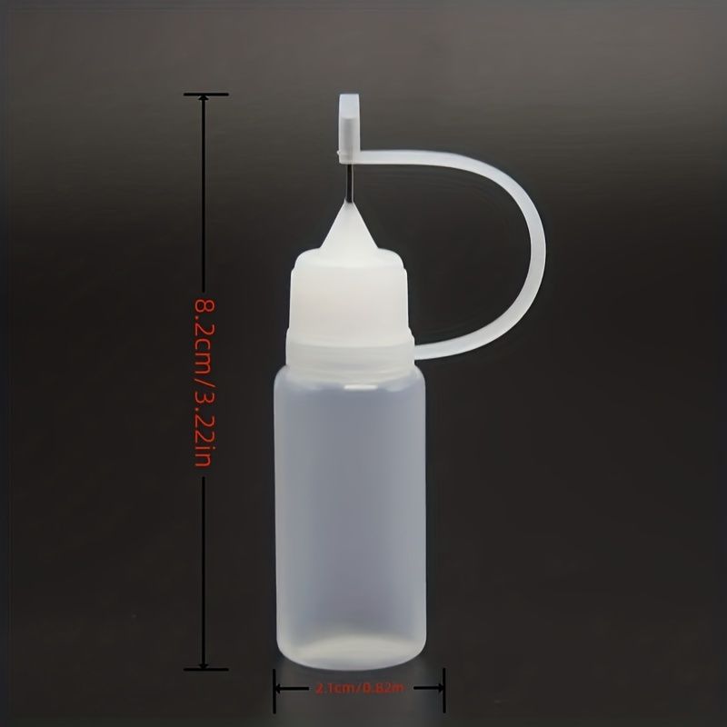 5pcs 0.34oz Squeeze Bottles with Needle Tips, PE Glue Applicator Bottles, Transparent Craft Tools for Paper Quilling, Scrapbooks, DIY Resin Craft Making, Plastic Material, Art Supplies