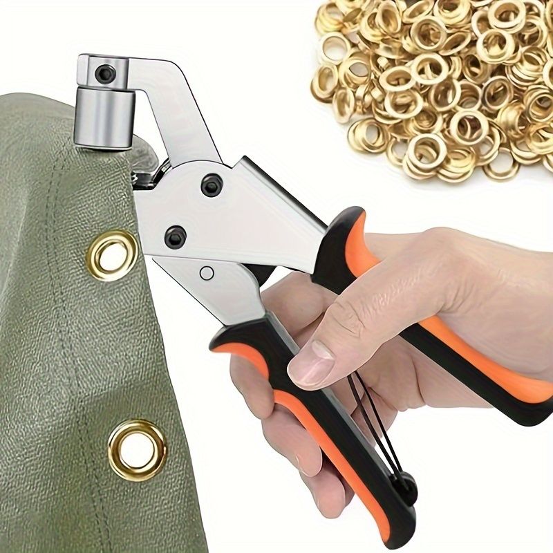 100Sets 10mm Rings Complete Eyelet Punch Set - Ideal for DIY Tarpaulin, Faux Leather & Waterproof Fabric Projects, Sewing & Crafting Essentials
